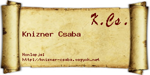 Knizner Csaba névjegykártya